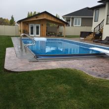 Backyard Oasis, Pool house and landscaping and design by DSI Contracting